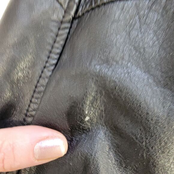 VTG Learsi 2 Piece Leather Bomber Jacket Removable Opossum Fur Liner Vest Size L - Picture 3 of 16